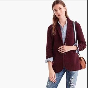 J.Crew Sweater Blazer Women’s medium M burgundy merino wool preppy holiday Small
